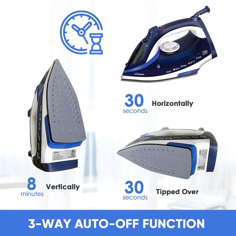 AEMEGO Steam Iron for Clothes Lightweight Portable Iron with Non