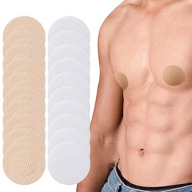 YUNEEHA Disposable Nipple Covers for Men to Prevent Chafing, Anti Chafing Stick Protector for Runners Sports, Nipple Shields No Show (50 beige 50 white 4.5 cm)
