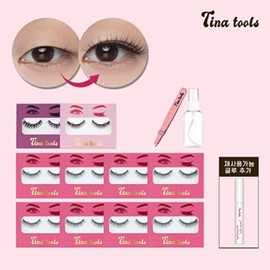 Tinatools NEW Tinatools Double Eyelid + Eyelashes (8 Daily Shots + 1 Natural Shot + 1 Party Shot + 1 Glue + For / 티나툴스 NEW 티나툴스 쌍꺼풀+속눈썹(데일리샷8+내추럴샷1+파티샷1+글루1+용