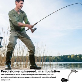 Fishing Reel Handle,Stainless Steel Fishing Wheel Handle - Comfortable Screw-in Knob, Replacement Grip Parts for Freshwater & Seawater Fishing
