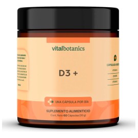 ☀️💊 Vitamina D3 + | 60 Cápsulas 500mg | VitalBotanics | Salud Ósea, Inmune & Energía