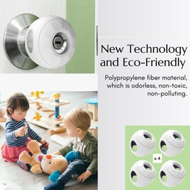 Moonybaby Door Knob Cover for Child Safety, Baby Proof Safety Locks for Doors, No Toxic, No Polluting, Odorless PP Fiber Material, No Tool Easy Install (4 Pack)