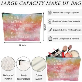 Shimmer Galaxy Color Makeup Bag Singer Merch Cosmetic Bag for Taylor Fans,Womens Birthday Gifts Mother's Day Nurse Gift Graduation Gift for Swiftes Music Lovers