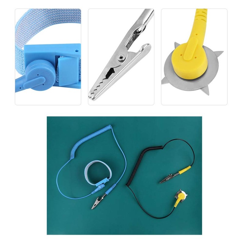 Anti Static Mat Electrostatic Discharge Anti-Static Wrist Strap + Grounding