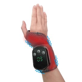 Zeencare Heating Pad Wrist Wrap for Pain Arthritis Carpal Tunnel Tendonitis, 3 Heat & Vibration Levels Hand Heating Pad, Rechargeable Cordless Heated Wrist Thumb Brace for Left Right Hands
