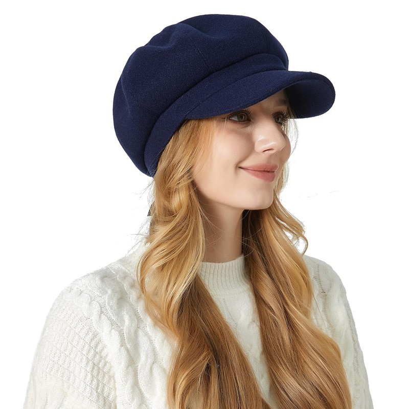 Superora Damen Schirmmütze Barett Ballonmütze Cap Gatsby Schirm Winter Mütze