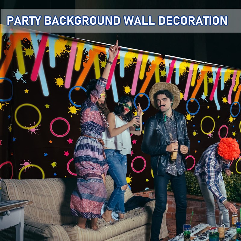 Wensdr 8 Packs Fluorescen Bar Birthday Party Tablecloths 130 x