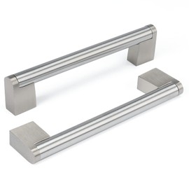 goldenwarm Pack of 5 Cabinet Handles 128 mm Furniture Handles Vintage Kitchen Handles Stainless Steel LSJ14BSS128 Door Handles Kitchen Cabinet Handles Silver Drawer Handle