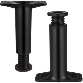 Veemoon Pack of 2 Bed Support Frames, Adjustable Bed Frame, Legs for Bed Frame, Adjustable Legs, Adjustable Furniture Legs, Stabiliser, Plastic, Steel, Raised Black, Adjustable