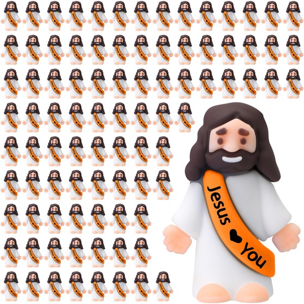 Bememo 100 Pcs Little Jesus Figures Jesus Loves You Original