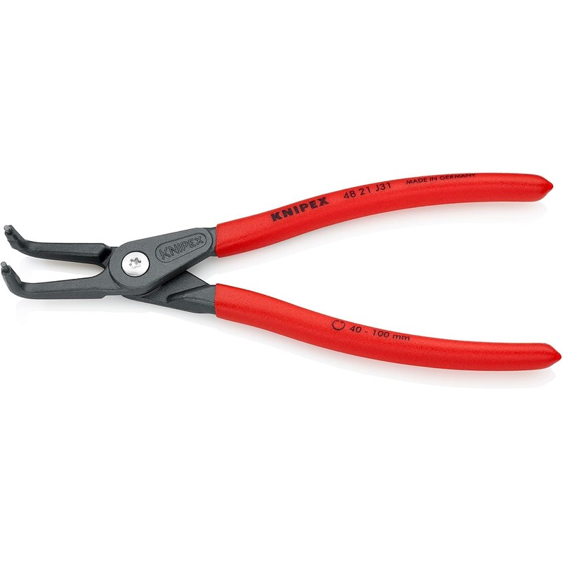 クニペックス KNIPEX 4821-J31 穴用精密スナップリングプライヤー 曲(SB)
