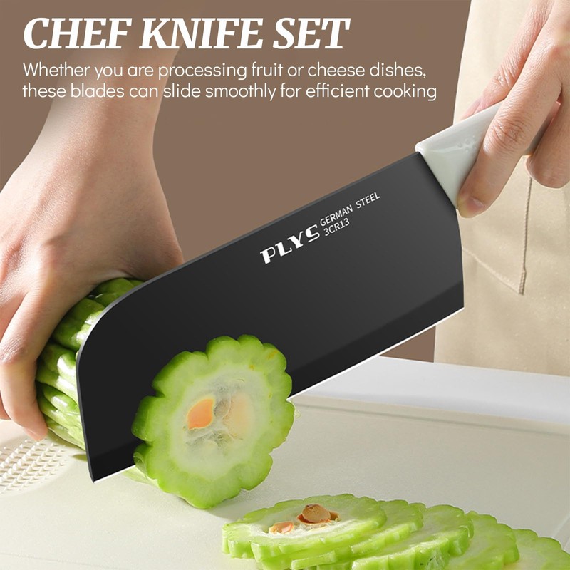 Knife Set, 8 Pieces Knife Block Set for Kitchen, Stainless
