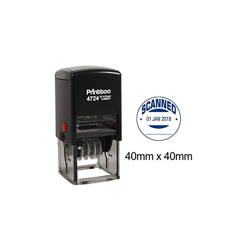 Printtoo Round Office Stationery Dater Stamp with Scanned Text Date