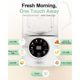 40oz Nut Milk Maker Machine, Automatic Plant Milk Maker with 10 Blades