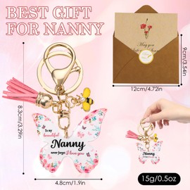 kodivenj Nanny Gifts,Nanny Birthday Gifts Nanny Keyring Nanny Gifts Mothers Day Gifts Best Nanny Gifts from Grandchildren Keychain Gifts Granny Christmas Birthday Gifts,Gifts for Grandma