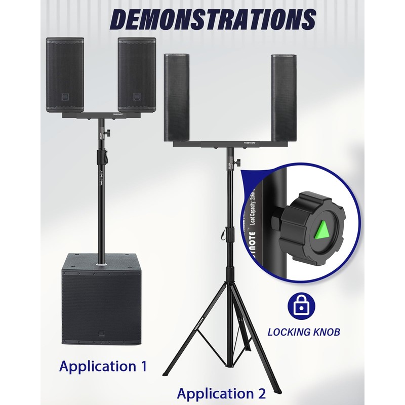 Vondynote Set of 2 Dual Speaker Mount Bar Mounting Fork