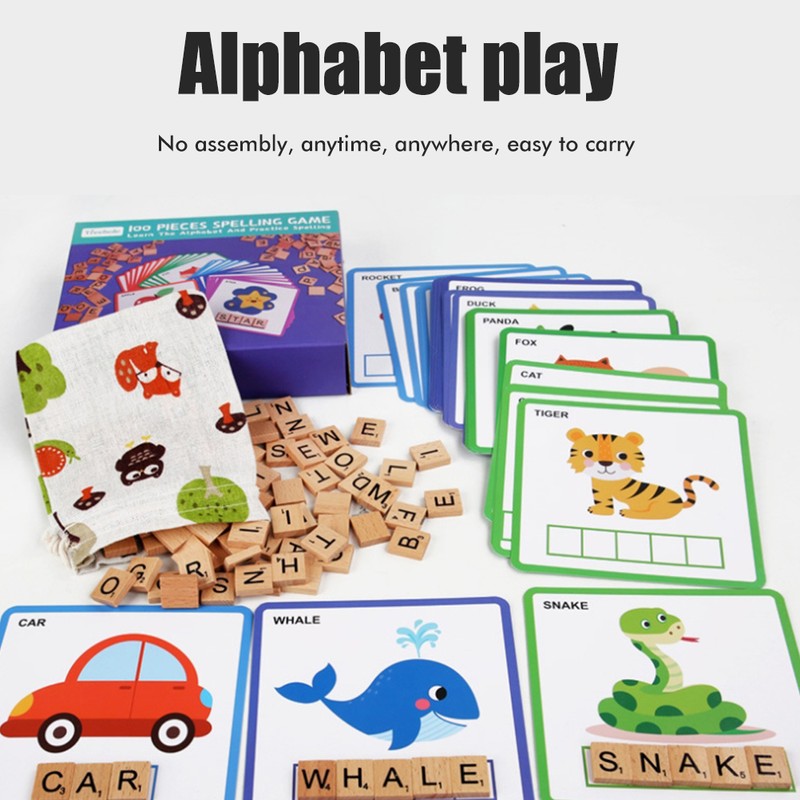 100Pcs Spell Learning Educational Toys Alphabet Colors Recognition Game Matching