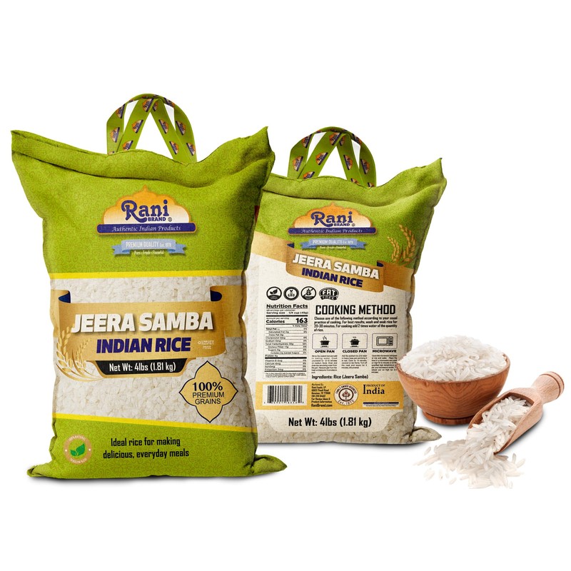 Rani Jeera Samba Indian Rice 64oz (4lbs) 1.81kg Cloth Bag