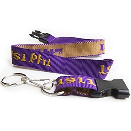TCEShop Omega Psi/Ψ Phi Classic Woven Embroidered Lanyard [Purple] - ID#130417