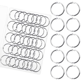 HAUTOCO Pack of 50 Book Rings 30 mm Binder Rings Metal Loose Leaf Connectors Binder Rings Book Binder Rings for Key Rings Index Cards Photo Album Scrapbook Album Craft Memo Tray Silver