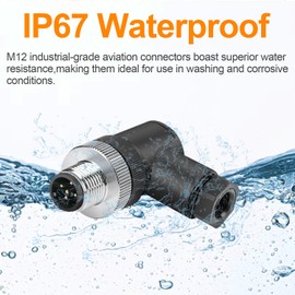 10Pcs M12 5-Pin Aviation Connector Male A Code, Industrial Field Assembly Plug 12mm IP67 Waterproof for Circular Socket Panel Sensor