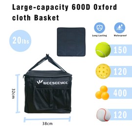 NEESEEYEE Tennis Ball Bag Ball Bag Ball Basket Practice Ball Storage Basket for Baseball, Softball, Tennis, Badminton, Table Tennis and More
