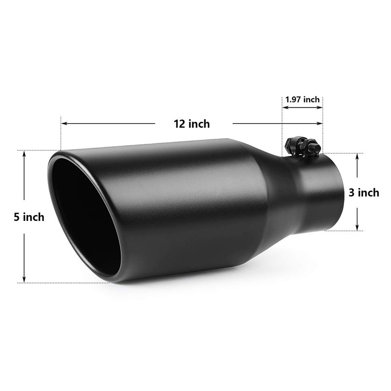A-KARCK Exhaust Tip 3 Inch Inlet, 3" Inlet 5" Outlet