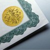 CHGCRAFT Pack of 100 Gold Foil Certificate Seal Baroque Gold