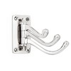 NKlaus Swivelling Triple Coat Hook - Solid Brass, Silver -