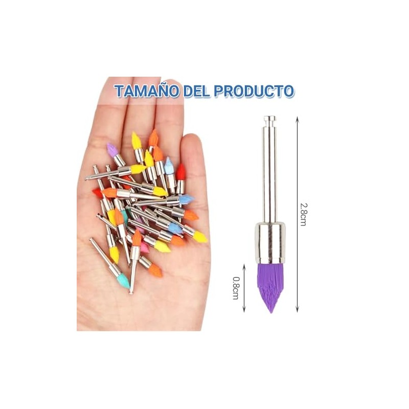 Cepillos de Pulido Dental, Cepillo para Pulir Dientes de Nylon