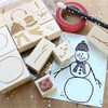 ExcelMark Create Your Own Snowman - Engraved Wood Rubber Stamp