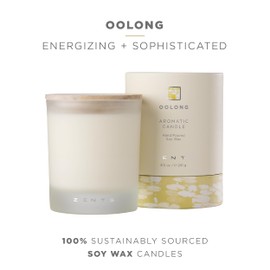 Zents Scented Soy Wax Candle (Oolong - Lime, Lavender & Oolong Tea), Large Jar Single Wick, Uplifting Home Decor Accent, 8.5 oz