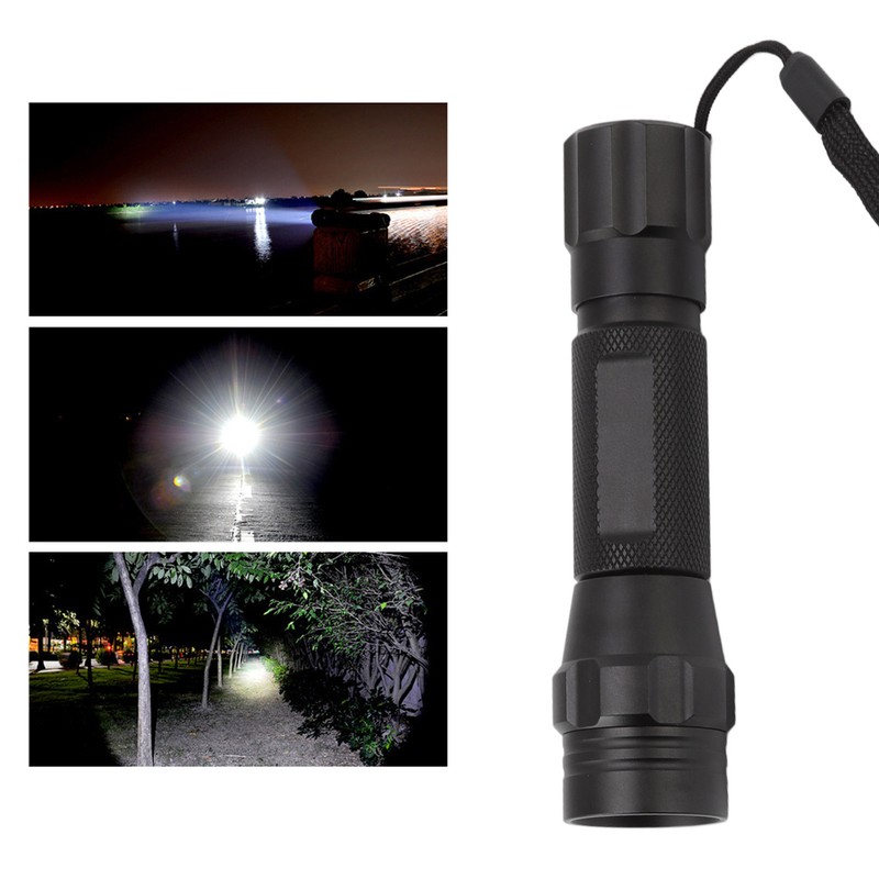 LED Flashlight White Light Battery Powered Aluminium Alloy Retractable Zoom