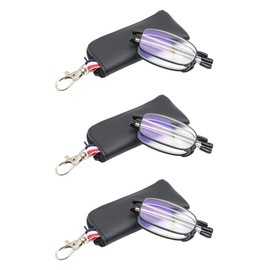 COVESATO Folding Reading Glasses for Men Women Blue Light Blocking Readers with Keychain Compact Bags (3 Black,3.00)