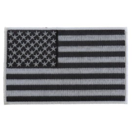 Ivamis Black and Gray American Flag Patch- 5x3 inch - P5644