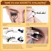 QUEWEL Magnetic Eyelashes Natural Look,2 pairs Reusable Magnetic Lashes kit
