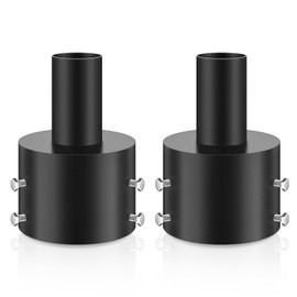 DoubleFill 2 Pcs 5 Inch Light Pole Tenon Adapter 2 3/8 Inch Round Tenon Slip Fitter Adapter Outdoor Vertical Mount Bracket for LED Parking Lot Street Lights Shoebox Lighting