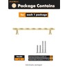 JIASENBAO Brushed Gold Cabinet Pulls 6.3" Hole Center 10 Pack