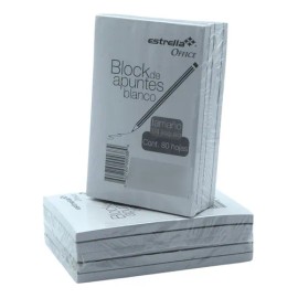 Block De Apuntes Blanco 1/4 Esquela 80 Hojas Con 10 Piezas
