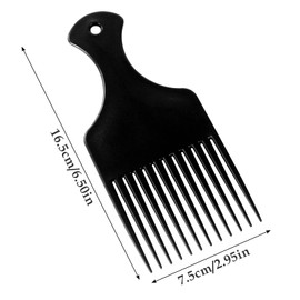 Sularpek 2 Pcs Afro Hair Comb, Black Plastic Afro Hair Comb Hair, Hair Pick Comb, Smooth & Sturdy Wide Tooth Plastic Afro Pick, for Detangling And Styling, Curly, Wavy, Frizzy And Afro Hair
