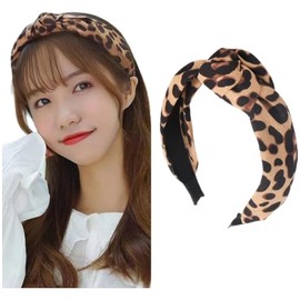 Leopard Print Headband for Women Girls Headbands for Women Leopard Headband for Women Spa Headband for Girl Face Wash Headband for Women Knot Headband (Brown, One size)