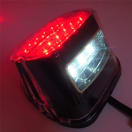SMT-RED Tail Brake Lights Compatible With Harley Dyna Sportster XL1200 XL883 Clear Lens [B075VMRJ67]