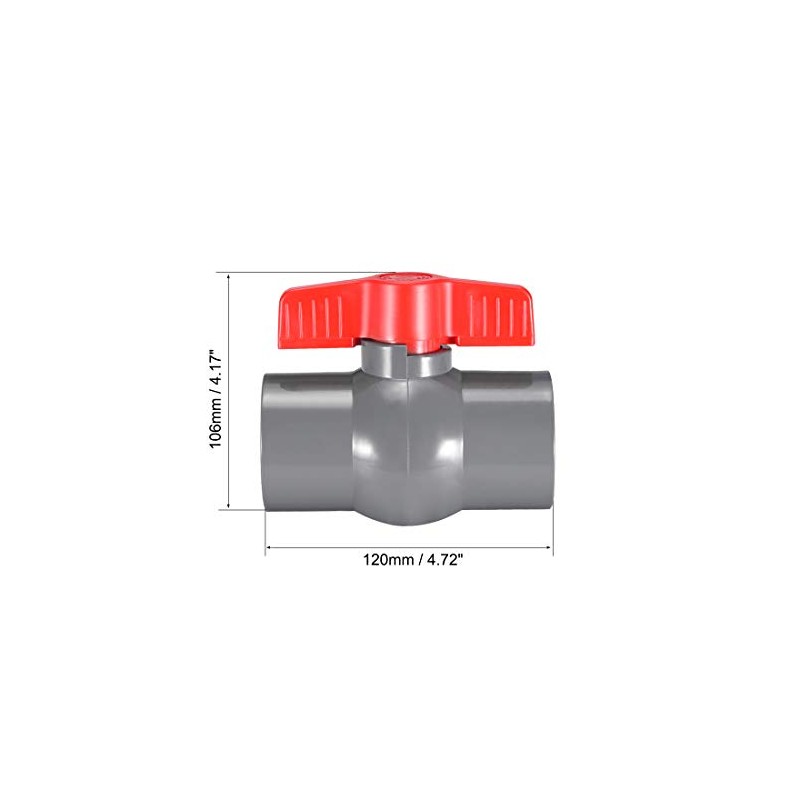 sourcing map PVC Ball Valve Supply Pipe Knob Threaded Ends