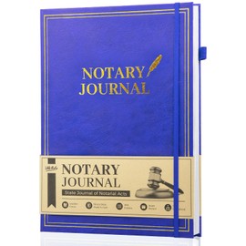 WEMATE Notary Journal Log Book with 480 Record Entries, 12″x8.5″ Hardcover Notary Book - 120gsm Thick Paper, Notary Supplies with 160 Numbered Pages, Large Capacity for Notarial Records (Blue)