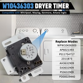 WPW10436303 W10436303 Dryer Timer, Compatible with Whirlpool Kenmore Maytag Dryer etc, W10436303 Replaces AP6021393 PS11754717 2311873 AH3632909 EA3632909 PS3632909, W10436303 Fits WED4616FW0