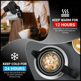 WYHVAND 34Oz Thermal Coffee Carafe for Hot/Cold, Stainless Steel Thermos Carafe for Hot Liquids, Dustproof Insulated Hot Water Carafe for Party/Home,Silver