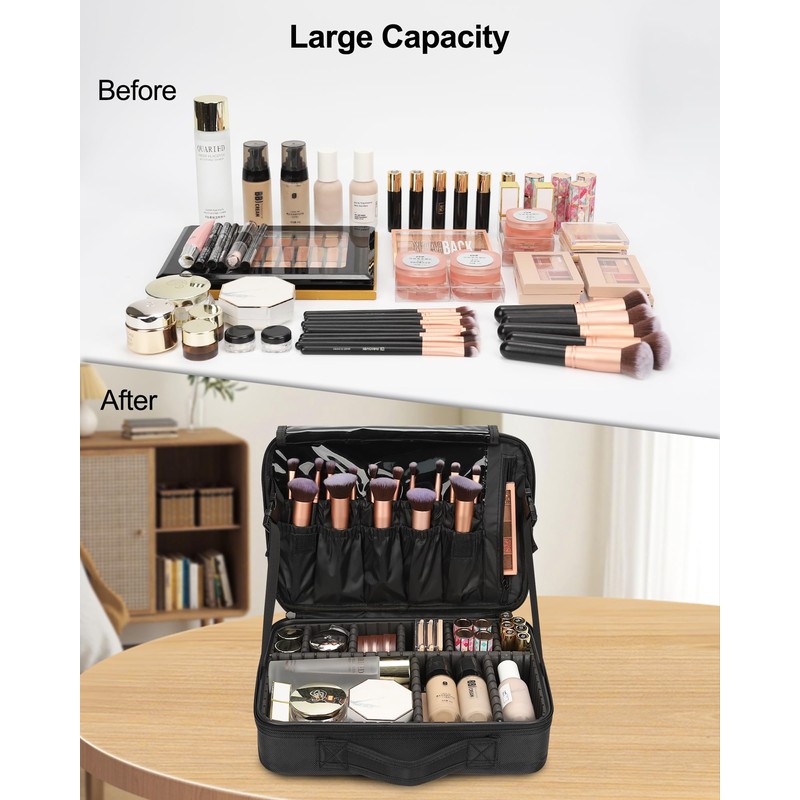 Relavel Relavel Travel Makeup Train Case Makeup Cosmetic Case Organizer