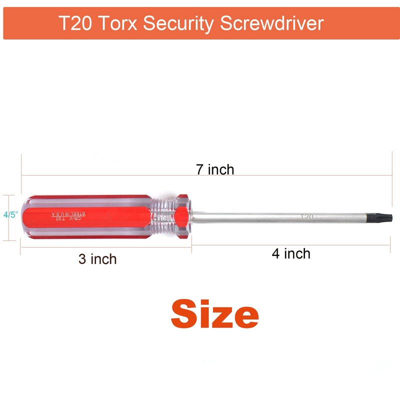 T20H Torx Screwdriver 2PCS Set, SKZIRI 2Pack T20 Torx Security
