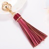 ZOONAI Women Leather Tassels Keychain Car Circle Key Rings Gift