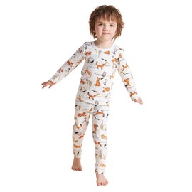 dorsill Little Children Boys' Long-Sleeved Underwear Set White Dinosaur Thermal Underwear Sets 3-14 Kids Base Layer Set (US, Numeric, 10, Regular, White Fox)